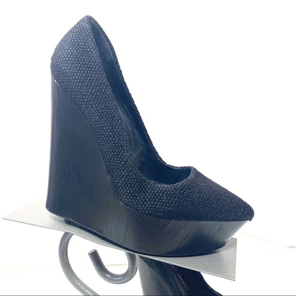 Theyskens' Theory Shoes - Theyskens' Theory Black Pointed Toe Wedge Heels Size 9